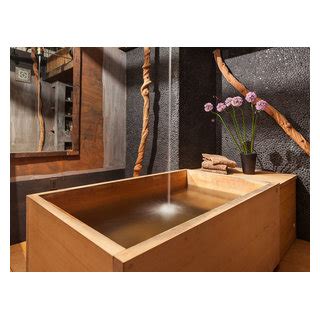 Bathroom With Japanese Wooden Soaking Tub Asian Bathroom Portland