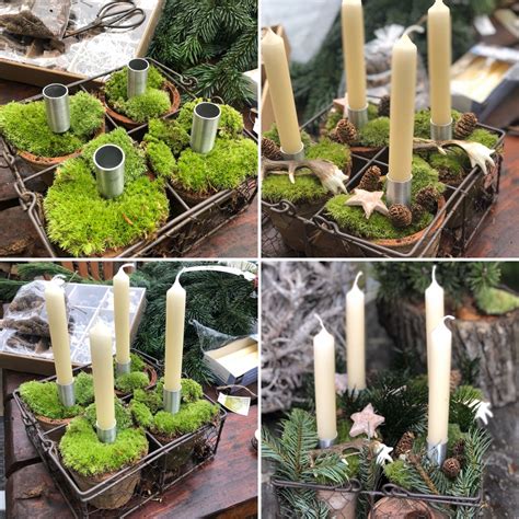 Adventsgesteck in Tontöpfen Weihnachtsdeko für den Garten