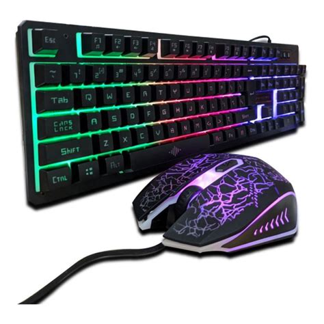 Kit Teclado E Mouse Gamer Led Rgb Usb Para Computador Jogos Submarino