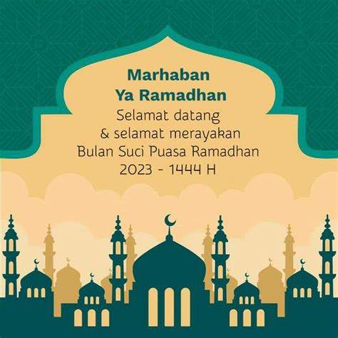 An Islamic Greeting Card With Mosques In The Background