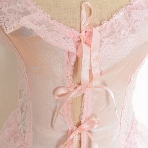 Vintage 80s Teddy Pink Lace Satin High Cut Lingerie Negligee Romper XS S Ribbons Etsy
