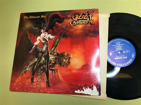 Ozzy Osbourne The Ultimate Sin W Lyric Orig Lp Black Sabbath