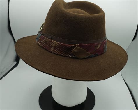 Officially Licensed Indiana Jones Fur Felt Fedora Hat Wsteam Punk Modification Size Medium Etsy