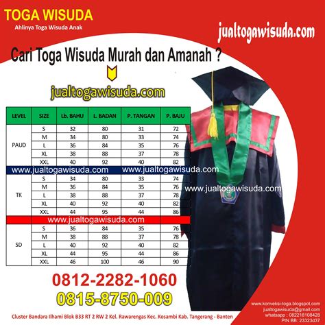 Ukuran Toga Wisuda Toga Wisuda Anak Dan Sarjana