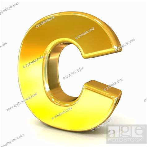 Golden Font Collection Letter C D Render Illustration Isolated On