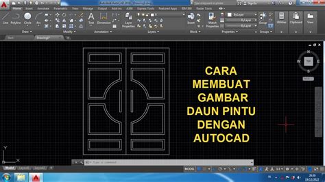 Cara Membuat Gambar Daun Pintu Dengan Autocad Youtube