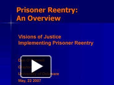 Ppt Prisoner Reentry An Overview Powerpoint Presentation Free To