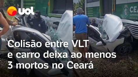 Colisão entre VLT e carro 2 adultos e uma criança morrem após acidente