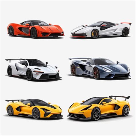 Premium AI Image | A group of four different colored sports cars on a ...