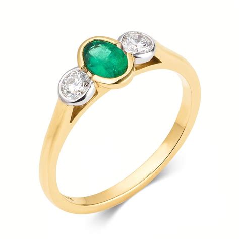 Oval Emerald And Diamond Ring Pravins