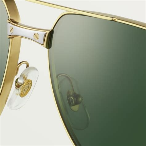 CRESW00654 Santos De Cartier Sunglasses Smooth And Brushed Golden