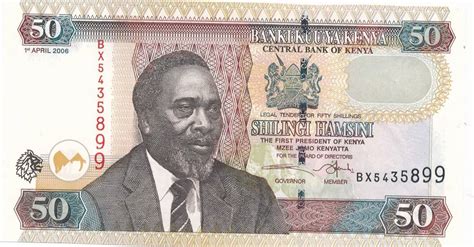 Kenia Schillings Geldschein Banknote Kenya Shilingi Hamsini