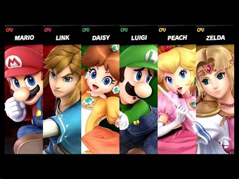 Mario And Link VS Daisy And Luigi VS Peach And Zelda LV 9 CPU Battle