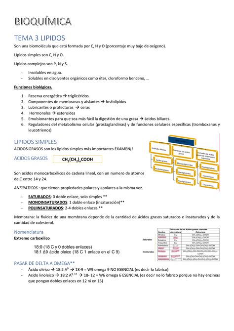 Bioquímica tema 3 lipidos TEMA 3 LIPIDOS Son una biomolécula que está