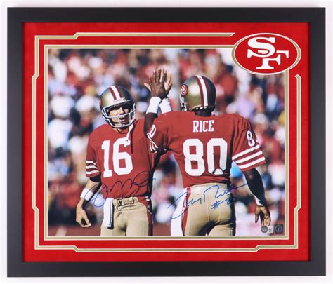 Joe Montana And Jerry Rice Signed San Francisco 49ers Custom Framed Photo