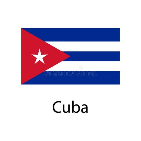 Bandera De Cuba Con El Icono Del Nombre Colores Y Proporción Oficiales ...