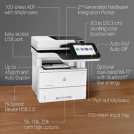 Hp Laserjet Enterprise Mfp M Dn Laser Monochrome Printer Office Depot