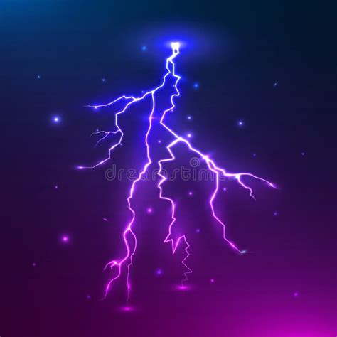 Bright Lightning On Transparent Background Electric Flash Thunder