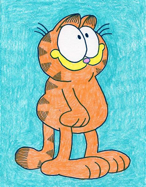 Easy How To Draw Garfield Tutorial Video And A Garfield Coloring Page