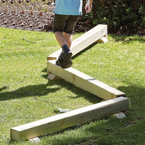 Playscapes Outdoor Wooden Balance Beam 12m Educational Equipment