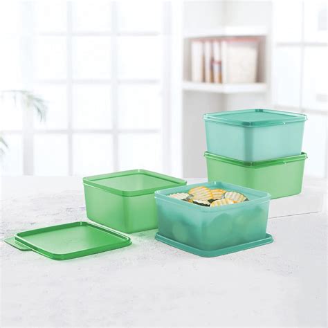 Buy Tupperware Plastic Storage Jar Set 1 2 Liter 4 Pieces Green