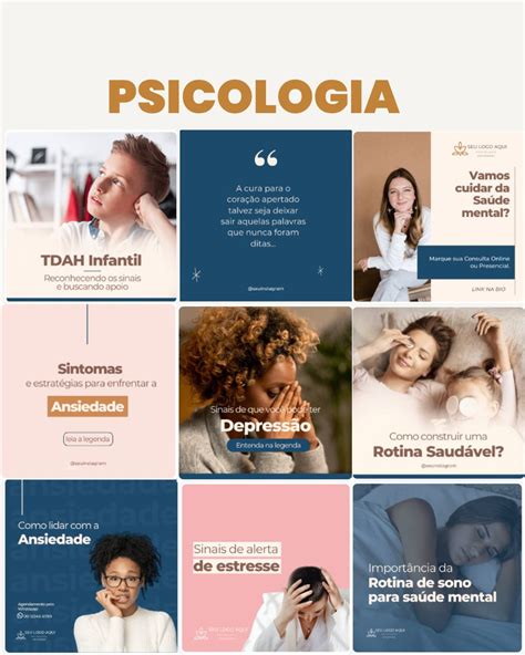 Posts De Psicologia Edit Veis Pack Canva Suporte Elo