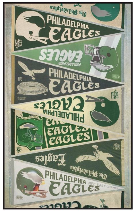 Philadelphia Eagles Vintage Pennant Print 11 by 17 | Etsy