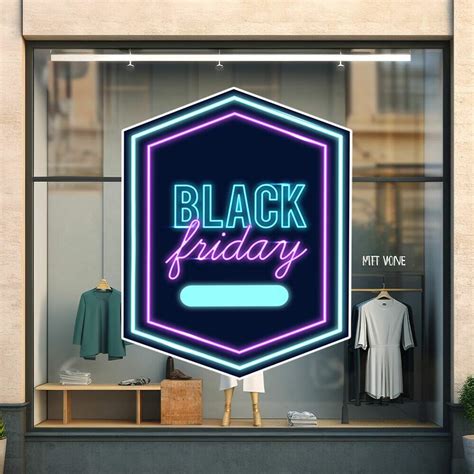 Adesivo De Parede Para Vitrine De Black Friday Tons De Azul E Roxo