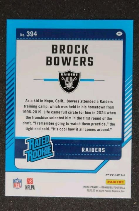 Panini Donruss Brock Bowers Red Pandora Rated Rookie Las Vegas