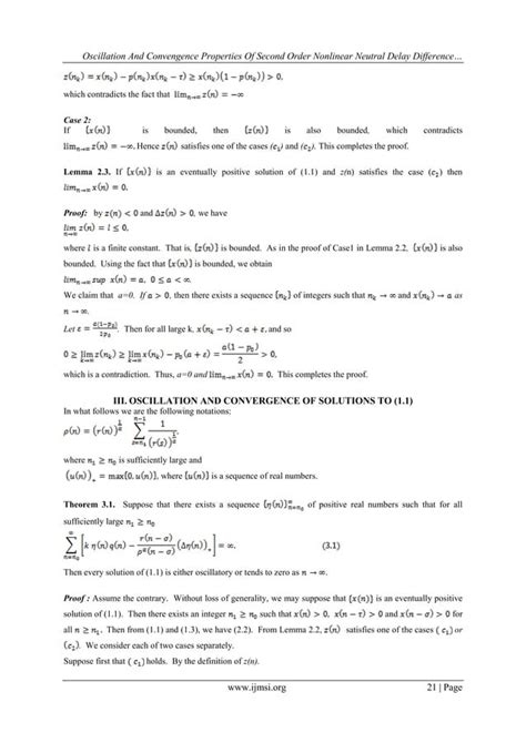 Oscillation And Convengence Properties Of Second Order Nonlinear