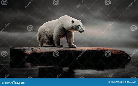 Polar Bear Climate Change Sad Polar Caps Melting Stock Illustration ...