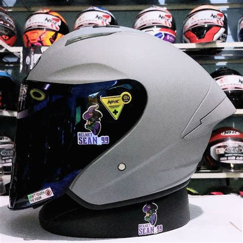 Helmet Nhk N Max Solid Dim Gray Doff Visor Light Smoke Rhd Lens Half