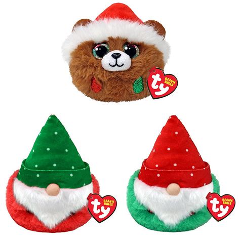 TY Puffies Beanie Balls Plush SET Of 3 Christmas 2023 Releases