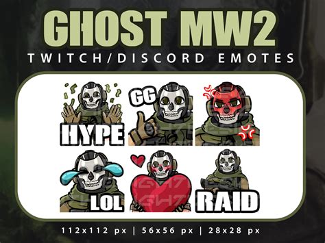 Twitch Discord Emotes Ghost Mw Cod Call Duty Etsy