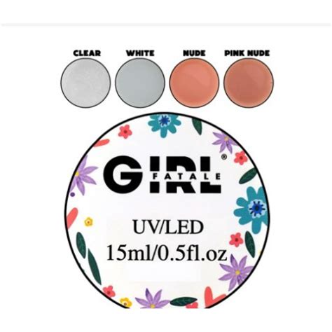 Gel Unha Girl Fatale GF Ml White Pink Nude Clear Nude GF Acrigel