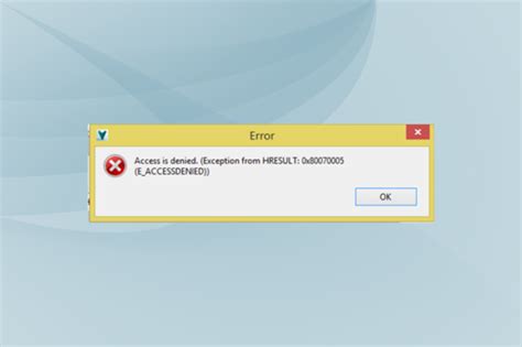 Access Is Denied 0x80070005 Solved