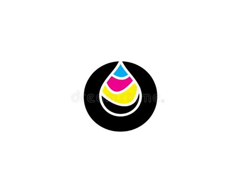 O Letter With Cmyk Ink Drop Logo Design Stock Vector Illustration Of