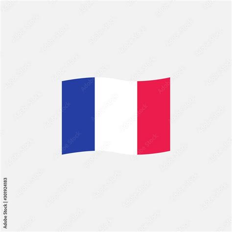 France flag colors flat icon, vector sign, waving flag of France ...