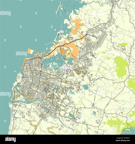 Map Of Makassar Makassar City South Sulawesi Indonesia Stock Vector