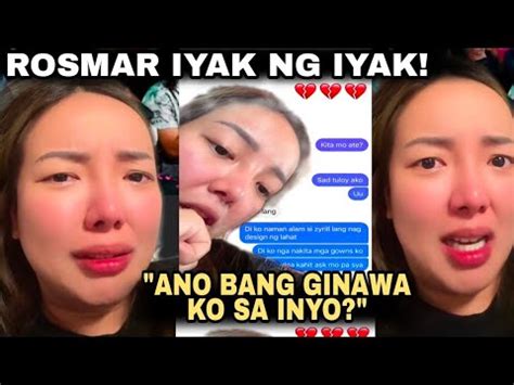 ROSMAR TAN EMOSYONAL NAGLABAS NG SALOOBIN Sa ISYUNG PANGGAGAYA DAW