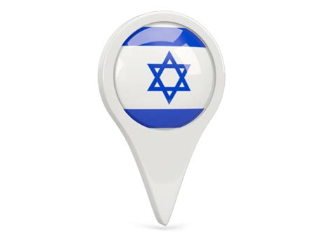 Round Pin Icon Illustration Of Flag Of Israel