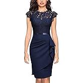 Amazon Miusol Women S Vintage Floral Lace Contrast Bow Cocktail