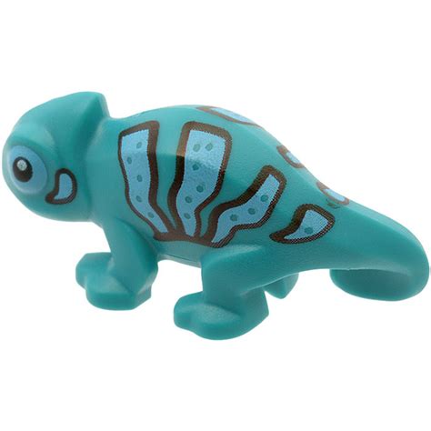 Lego Chameleon With Black And Medium Azure Brick Owl Lego