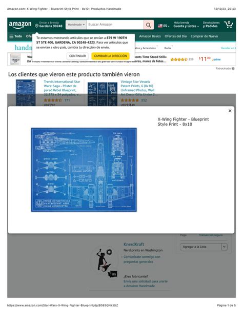 Amazon.com: X-Wing Fighter - Blueprint Style Print - 8x10 : Productos Handmade | PDF