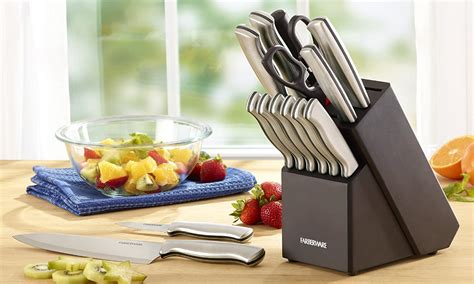 Farberware 15 Piece Stainless Steel Knife Block Set Nortram Retail