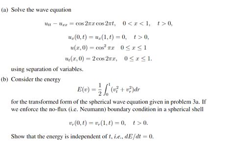 Solved A Solve The Wave Equation Chegg