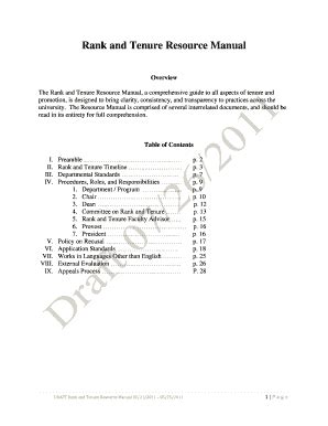 Fillable Online Lmu The Rank And Tenure Resource Manual A