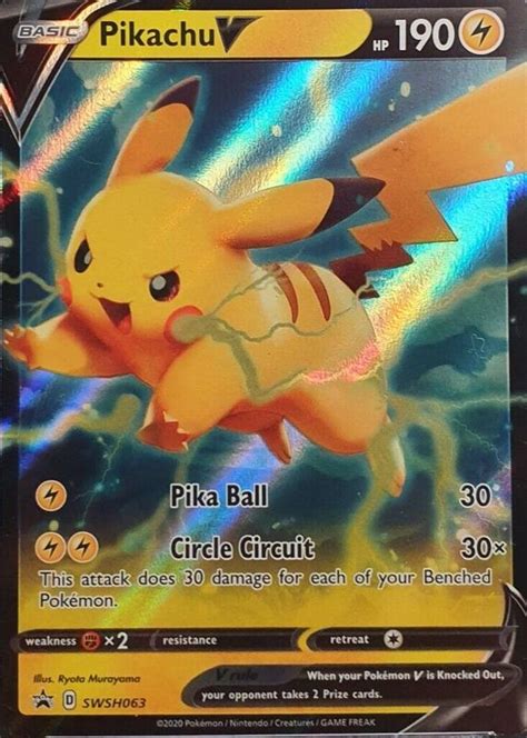 Pikachu V Sword Shield Black Star Promo Swsh V Powers Tins