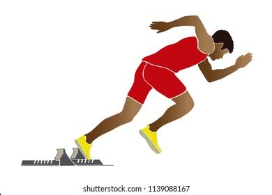 Start Sprinter Runner Starting Blocks Vector Stock Vector Royalty Free