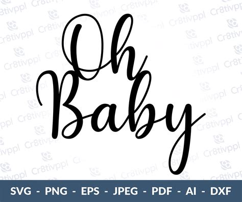 Oh Baby Svg Baby Svg Para Cricut Y Silueta Baby Shower Svg Etsy México